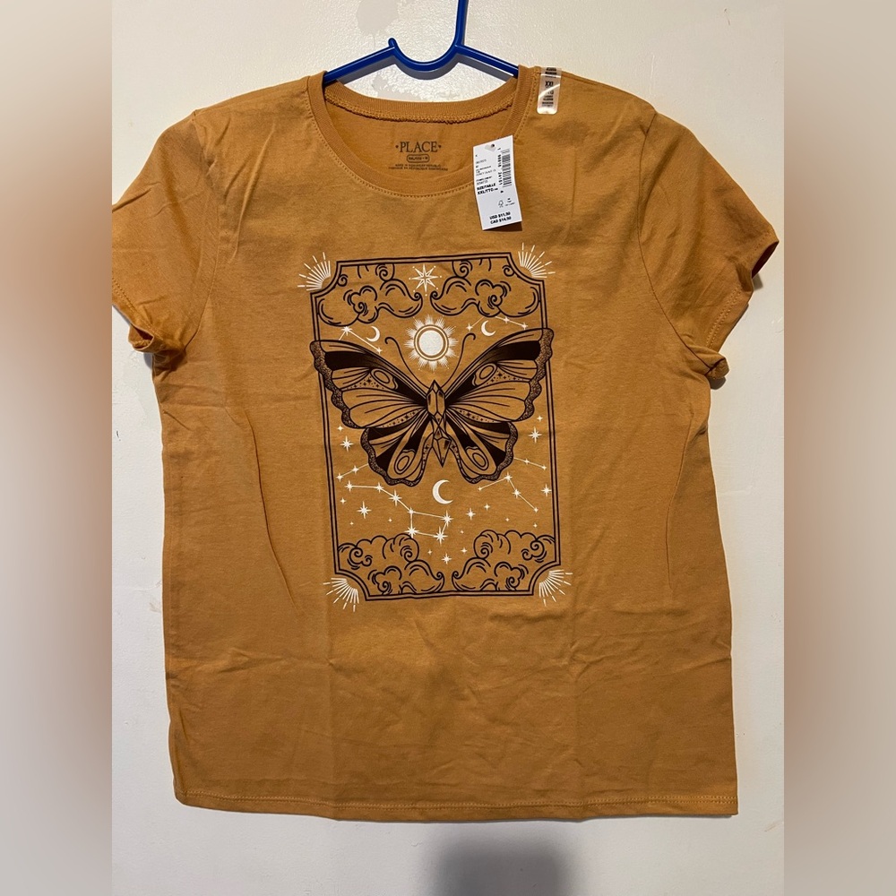 The Children's Place Tan Butterfly Tee